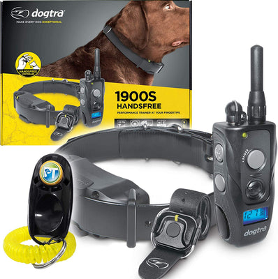 Dogtra 1900S - Collar de entrenamiento a distancia con control remoto, rango de 3/4 millas, impermeable, recargable, estático, vibración, mando a distancia con manos libres, incluye pulsador de entrenamiento para perros PetsTEK - BESTMASCOTA.COM