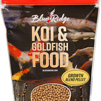 Blue Ridge Fish Food Pellets, Koi y Goldfish Fórmula de crecimiento, Mini 1/8" y estándar 3/16" Pellet flotante, dieta equilibrada - BESTMASCOTA.COM