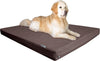 Dogbed4less Cama para perro de espuma viscoelástica prémium, ortopédica, forro impermeable, funda de tela vaquera duradera lavable y funda exterior de segunda calidad, 7 tamaños, color marrón - BESTMASCOTA.COM