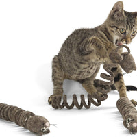 kittichase – 3-Pack gato Chase el mouse de peluche con cola de primavera – Hecho a mano 100% Lana de all-natural – para gatos y gatitos - BESTMASCOTA.COM