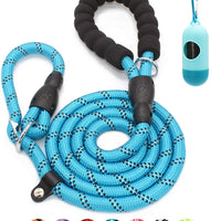 BAAPET Correa antideslizante para perro de 6 pies, antiasfixia con cubierta de cuerda duradera mejorada y asa acolchada cómoda para perros grandes, medianos y pequeños entrenamientos con bolsas de caca y dispensador - BESTMASCOTA.COM