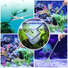 Liveek 6 en 1 Aquascaping herramienta de acero inoxidable plateado pinzas tijeras espátula para tanque de peces limpieza Aquascape herramientas con red de pesca, 80p PH papel (plata) - BESTMASCOTA.COM