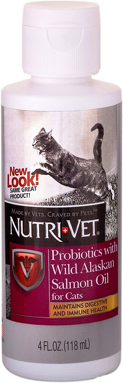 nutri-vet Probiotics con aceite de Wild Salmón de Alaska para gatos, 4-Ounce - BESTMASCOTA.COM