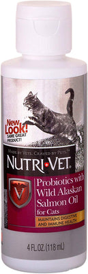 nutri-vet Probiotics con aceite de Wild Salmón de Alaska para gatos, 4-Ounce - BESTMASCOTA.COM