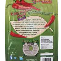 F.M. Brown 's Tropical Carnaval natural Chili cápsulas de pimienta Treat para cacatúas, loros, papagayos, guacamayos y otras aves de mascotas, sun-ripened y cosechado, sin sabores artificiales, 2.5oz - BESTMASCOTA.COM