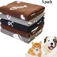 Manta para perro, suave y cálida, con estampado de huellas, para perros pequeños, medianos, grandes, gatos, cachorros, gatitos, otros animales, color negro, gris - BESTMASCOTA.COM