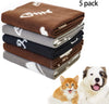 Manta para perro, suave y cálida, con estampado de huellas, para perros pequeños, medianos, grandes, gatos, cachorros, gatitos, otros animales, color negro, gris - BESTMASCOTA.COM