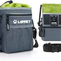 Bolsa de entrenamiento para perros pequeños a grandes, bolsa de entrenamiento para perros pequeños y grandes, bolsa de regalo para bocadillos para entrenamiento de recompensa, caminar, clip de metal, cinturón de cintura, correa de hombro, dispensador de b - BESTMASCOTA.COM