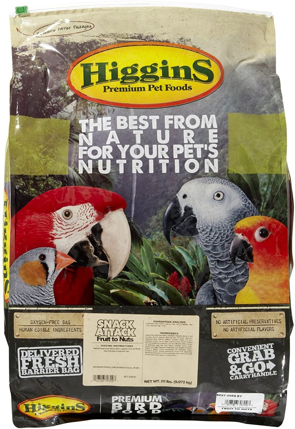 Higgins 466702 Higg aviar fruta A Nut Treat para las Aves, 20-Pound - BESTMASCOTA.COM