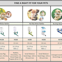 Choco Nose H528 - Botella de agua para conejos sin goteo para chinchilla, tamaño pequeño, dispensador patentado a prueba de fugas, boquilla de alambre para mascotas sin BPA, 11.2Oz/11.2 fl oz, diámetro de la boquilla: 0.512 in - BESTMASCOTA.COM