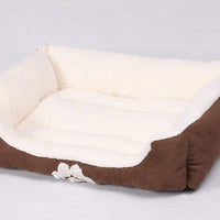 Long Rich Reversible Rectangle Pet Bed Dog Bed with Dog Paw Embroidery,Medium size, by Happycare Textiles - BESTMASCOTA.COM