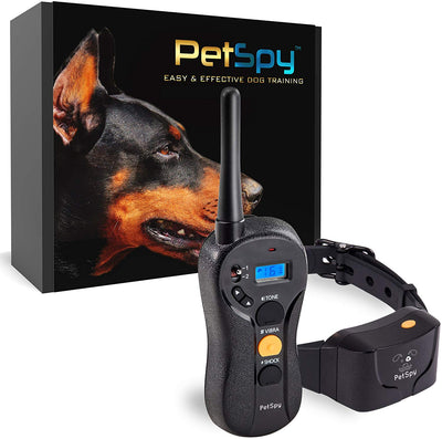 PetSpy P620 Collar de entrenamiento para perros con vibración, choque eléctrico, pitido; recargable e impermeable, collar electrónico de entrenamiento remoto, 10 – 140 libras - BESTMASCOTA.COM