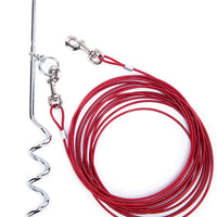 Perro corbata Fuera Cable y Estaca 30 ft al aire última intervensión, Patio y Camping, para pequeñas y medianas perros hasta 60 libras, 16" Juego, 30 ft Cable - BESTMASCOTA.COM