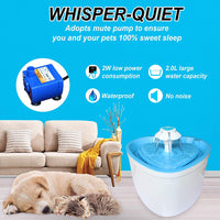 Fuente de agua para mascotas – Fuente de agua sana e higiénica de 2 L con flor súper silenciosa y 4 filtros de repuesto para perros, gatos, pájaros y animales pequeños - BESTMASCOTA.COM