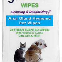 Glandex - Toallitas higiénicas para mascotas, limpieza y desodorizante, para perros y gatos con vitamina E, acondicionadores de piel y aloe - BESTMASCOTA.COM