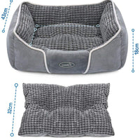 Cama para perro, lavable a máquina, lujosa cama rectangular con suave cojín desmontable para mascotas pequeñas y medianas - BESTMASCOTA.COM