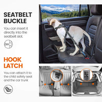 Correa de seguridad para perro IOKHEIRA 3 en 1, multifuncional, para mascotas, con cierre de gancho y hebilla para cinturón de seguridad, mosquetón giratorio de aluminio - BESTMASCOTA.COM
