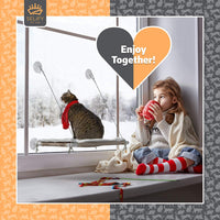 Percha para ventana de gato (soporta hasta 60 libras) – Cama para gato resistente y duradera – Ventosas de diseño personalizado – Incluye cojín para ventana de gato y juguete para gato – No requiere herramientas. - BESTMASCOTA.COM