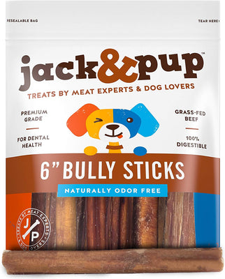 Jack&Pup - Barras de carne de vacuno para perros de grado premium, sin olor, extra gruesas, 5.9 in de largo, sabor de carne fresca y sabrosa, 30 % más larga - BESTMASCOTA.COM