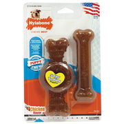 Nylabone Cachorro Doble Pk Anillo & Flexi Combo pollo Sabor, lobo, N/A - BESTMASCOTA.COM