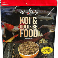 Blue Ridge Fish Food Pellets, Koi y Goldfish Fórmula de crecimiento, Mini 1/8" y estándar 3/16" Pellet flotante, dieta equilibrada - BESTMASCOTA.COM