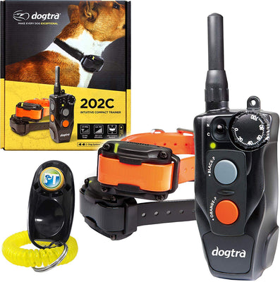 Dogtra 200C - Collar de entrenamiento remoto de 1/2 milla, impermeable, recargable, corrección estática, vibración, incluye pulsador de entrenamiento para perros PetsTEK - BESTMASCOTA.COM