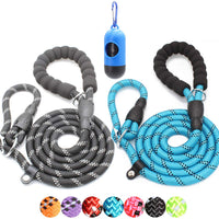 BAAPET Correa antideslizante para perro de 6 pies, antiasfixia con cubierta de cuerda duradera mejorada y asa acolchada cómoda para perros grandes, medianos y pequeños entrenamientos con bolsas de caca y dispensador - BESTMASCOTA.COM