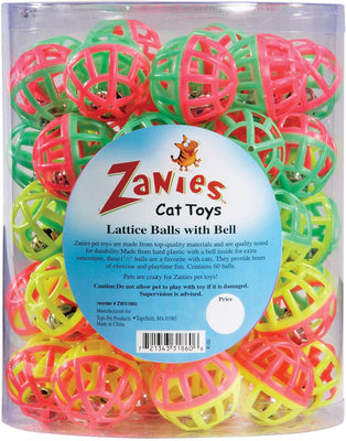 Zanies de plástico entramado bolas Cat Toy Canister, 50-Pack - BESTMASCOTA.COM