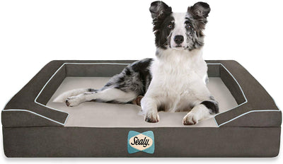 Cama cuadrada con capa ortopédica de Sealy para perro con gel de enfriamiento - BESTMASCOTA.COM