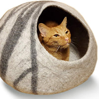 MEOWFIA Premium Cat Bed Cave (Large) - Eco Friendly 100% Merino Wool Beds for Cats and Kittens - BESTMASCOTA.COM