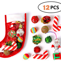 Highland Farms Set de regalo de Navidad para gatos – Relleno de juguete para gatos – Pack de 12 paquetes de juguetes para cesta de fiesta - BESTMASCOTA.COM