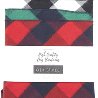 Odi Style Buffalo Bandana para perro, 4 unidades, pañuelos de algodón, pañuelos, pañuelos, baberos triangulares, accesorios para perros pequeños, medianos, grandes, cachorros, mascotas, negro y blanco, rojo, verde, azul y azul marino - BESTMASCOTA.COM