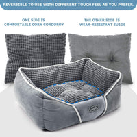 Cama para perro, lavable a máquina, lujosa cama rectangular con suave cojín desmontable para mascotas pequeñas y medianas - BESTMASCOTA.COM