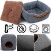 Smiling Paws mascotas único 2 en 1 cama para gato/gato condo y casa para gato de algodón orgánico grueso, forro de felpa y bolsillo lateral para pequeños juguetes (5.1 x 5.1 x 5.1 in) - BESTMASCOTA.COM