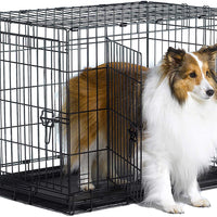 Jaula de metal para perros, con puerta simple o doble, plegable de New World - BESTMASCOTA.COM