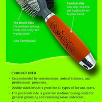 Alfiler de doble cara profesional y cepillo de cerdas para perros y gatos por GoPets peine de limpieza limpia mascotas mudando, para pelo corto, mediano o largo - BESTMASCOTA.COM