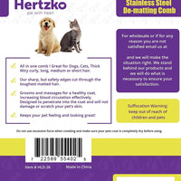 Hertzko – Brocha de cerdas y alfileres de doble cara para perros y gatos con pelo largo o corto – cerdas densas que eliminan el pelo suelto de la capa superior y peine de pines que elimina los enredos y la capa inferior muerta - BESTMASCOTA.COM