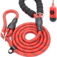 BAAPET Correa antideslizante para perro de 6 pies, antiasfixia con cubierta de cuerda duradera mejorada y asa acolchada cómoda para perros grandes, medianos y pequeños entrenamientos con bolsas de caca y dispensador - BESTMASCOTA.COM