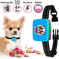 Collar pequeño para perro recargable, antiladridos para perros pequeños – el más pequeño más humano para dejar de ladrar – el collar de entrenamiento de perro sin corteza de choque impermeable – Dispositivo seguro de control de corteza para mascotas - BESTMASCOTA.COM