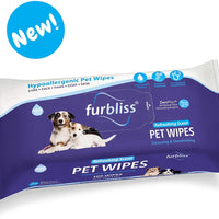 Toallitas higiénicas para mascotas Furbliss para perros y gatos, limpieza de aseo y desodorizante, hipoalergénicas gruesas toallitas con desodorizador Deoplex natural, 100 unidades - BESTMASCOTA.COM