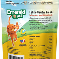 Emerald Pet - Feline Dental Treats, Dental Stick, Cat Chews para limpieza de dientes, refresca la respiración, reduce la placa y el sarro, sin granos (línea Dental Treat, 3 onzas), Turducky - BESTMASCOTA.COM