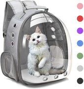 Henkelion - Mochila con cápsula espacial para transportar gatos, perros pequeños o mascotas; adecuada para senderismo, porta mascotas aprobado por aerolíneas color gris