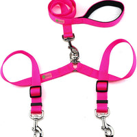 DCbark - Correa doble para perro sin enredos, longitud ajustable sin enredos, con asa acolchada cómoda para 2 perros - BESTMASCOTA.COM