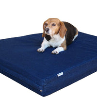 Dogbed4less Premium Memory Foam Dog Bed, Pressure-Relief Orthopedic | Waterproof Case, Washable Durable Denim Cover and Bonus 2nd External Cover, 7 Sizes, Blue - BESTMASCOTA.COM