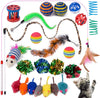 Cat Toys – Surtido Pack 20 Piezas Contiene Wand Varita Teaser Refill Ferret juguetes interactivos Pliegue bolas Furry Ratones bola con Bell mejor Catnip juguetes mouse de peluche con sonajero, mejor regalo de Navidad para Kitty - BESTMASCOTA.COM