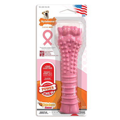 Nylabone - Masticable para perros con textura rosa, para sensibilización sobre el cáncer de mama, extragrande - BESTMASCOTA.COM