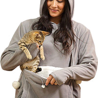 KITTYROO sudadera con capucha para gato, la original como se ve en la televisión, sudadera de transporte para gatito, con bolsa de canguro supersuave para mascotas - BESTMASCOTA.COM