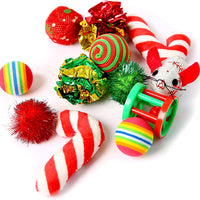 Highland Farms Set de regalo de Navidad para gatos – Relleno de juguete para gatos – Pack de 12 paquetes de juguetes para cesta de fiesta - BESTMASCOTA.COM