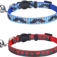 bingpet 2 Pcs/set Nylon personalizado Cat Breakaway Collar ajustable con Bell - BESTMASCOTA.COM