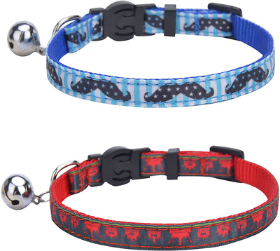 bingpet 2 Pcs/set Nylon personalizado Cat Breakaway Collar ajustable con Bell - BESTMASCOTA.COM